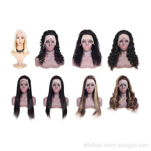 Vendor Stock 13X6 Hd Transparent Swiss Lace Wigs Human Hair Lace Front Glueless Brazilian 100% Virgin Natural Human Hair Wigs